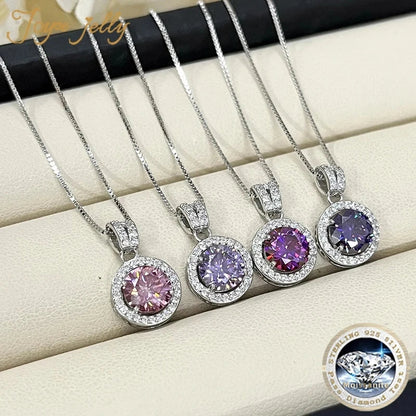 2Ct Moissanite Necklace Earrings Set Sterling Silver 925 Wedding Jewelry